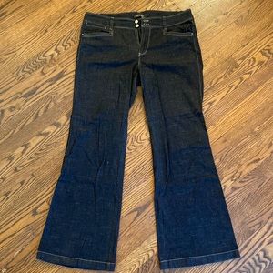 WHBM dark/black denim jean, boot cut. Size 12S. NWT!